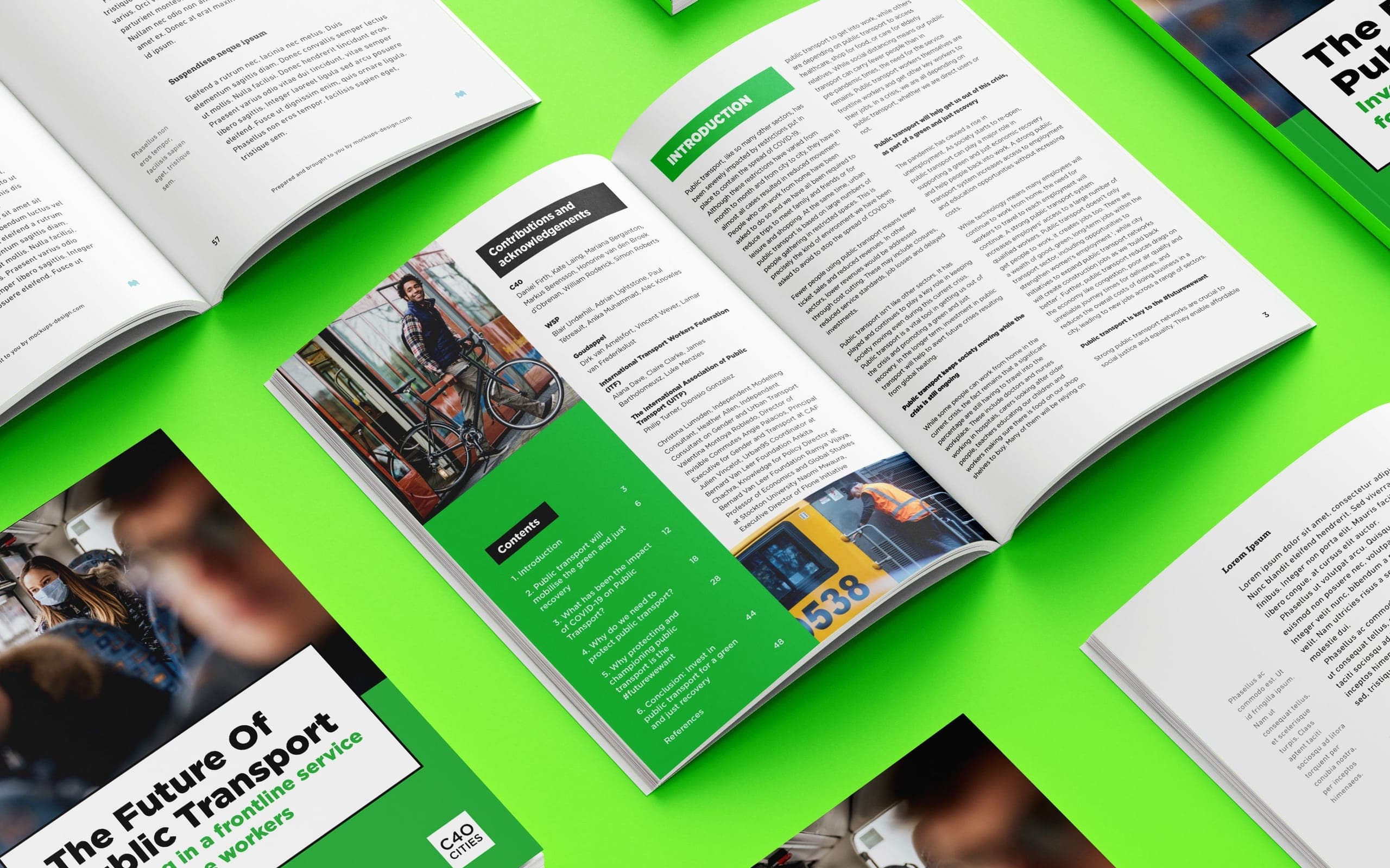 Spreads from The Future of Public Transport report